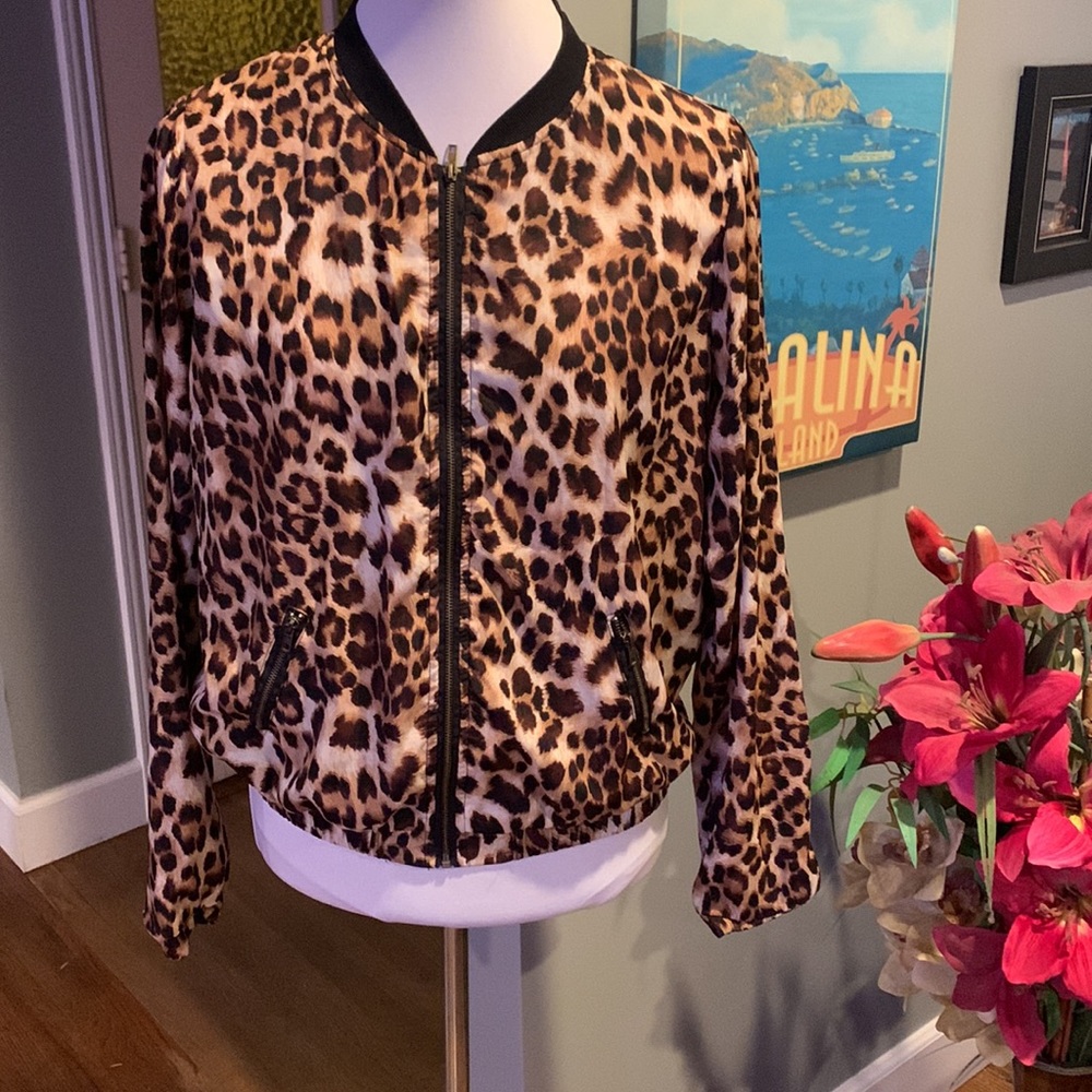 Lightweight Leopard Bomber Jacket